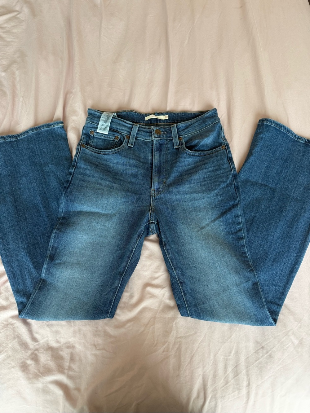 Women Levi's Blue Denim Flare Jeans